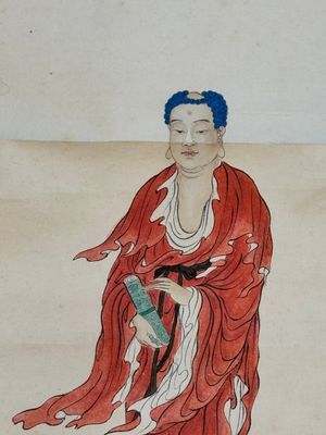 Ma Jin 馬晉 (1900-1970): 'Tathagata', ink and colour on paper, dated 1950 — foto 5