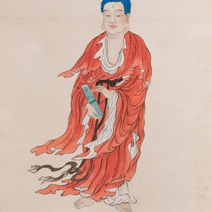 Ma Jin 馬晉 (1900-1970): 'Tathagata', ink and colour on paper, dated 1950 — foto 5