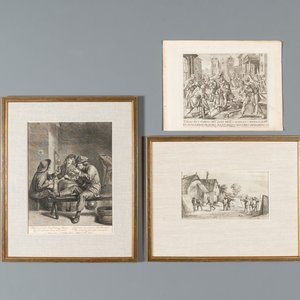 Maarten de Vos, Gerard de Jode, and after Teniers & Brouwer: Eight engravings, 16th C. and later — 照片 1