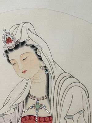 Mei Lanfang 梅蘭芳 (1894-1961): 'Bodhisattva' and Ma Jin 馬晉 (1900-1970): 'Calligraphy', ink and colour on paper, dated 1948 — 照片 8