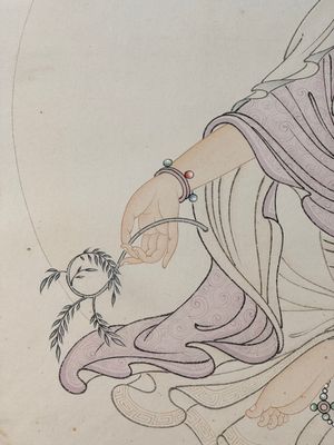 Mei Lanfang 梅蘭芳 (1894-1961): 'Bodhisattva' en Ma Jin 馬晉 (1900-1970): 'Kalligrafie', inkt en kleur op papier, gedateerd 1948 — foto 5