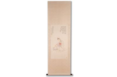 Mei Lanfang 梅蘭芳 (1894-1961): 'Bodhisattva' en Ma Jin 馬晉 (1900-1970): 'Kalligrafie', inkt en kleur op papier, gedateerd 1948
