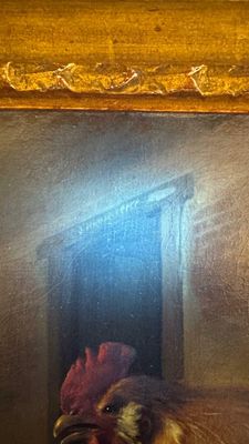 Melchior d'Hondecoeter (1636-1695): 'Poultry Startled by a Spaniel', oil on canvas, signed, 17th C. — photo 1