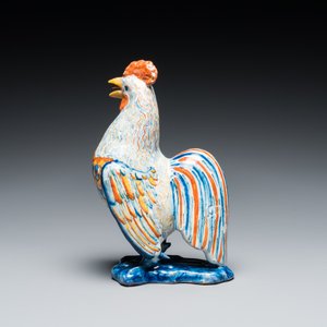 Modèle d'un coq en faïence polychrome de Delft, 18ème — photo 4