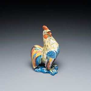 Modèle d'un coq en faïence polychrome de Delft, 18ème — photo 1