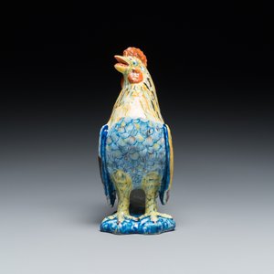 Modèle d'un coq en faïence polychrome de Delft, 18ème — photo 3