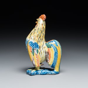 Modèle d'un coq en faïence polychrome de Delft, 18ème — photo 4