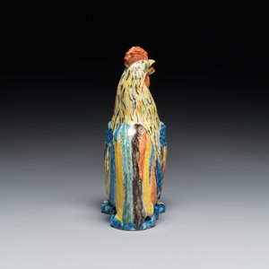 Modèle d'un coq en faïence polychrome de Delft, 18ème — photo 5