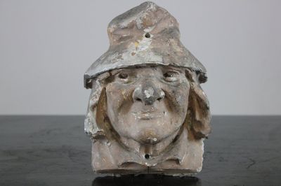 Moulage en plâtre d'une tête de paysan, atelier De Wispelaere, Bruges, 1e moitié 20e