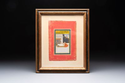 Mughal school: a miniature painting, 19th C.