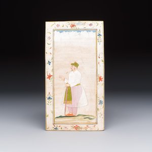 Mughal school: 'Rajah Birbal', opaque watercolour and gold on paper, late 19th C. — foto 1