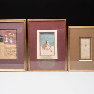 Mughal school: two miniature paintings and a drawing, 18/19th C. — photo 1