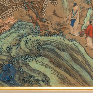 Naar Qiu Ying (1494 - 1552), inkt en kleur op papier: 'Bergachtig landschap', 19/20e eeuw — foto 6