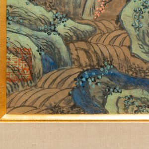 Naar Qiu Ying (1494 - 1552), inkt en kleur op papier: 'Bergachtig landschap', 19/20e eeuw — foto 7