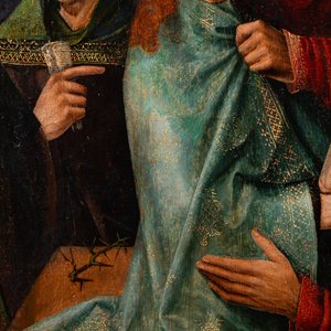 Navolger van Hiëronymus Bosch (ca. 1450–1516): De bespotting van Christus (Christus met de doornenkroon), olie op paneel — foto 7