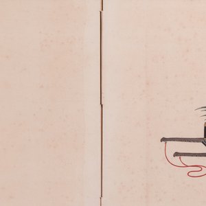 Navolger van Qu Zhaolin 屈兆麟 (1866-1937): 'Drie karren met bloemen',  inkt en kleur op papier, gedateerd 1945 — foto 2