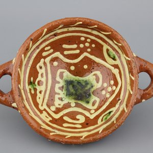 Nederlandse slipware pappot, gedateerd 1611 — foto 1