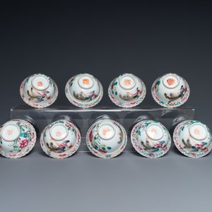 Negen Chinese famille rose koppen en zeventien schotels voor de Straits of Peranakan markt, 19e eeuw — foto 11