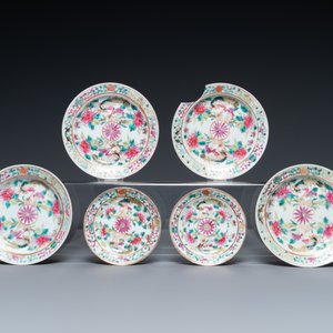 Negen Chinese famille rose koppen en zeventien schotels voor de Straits of Peranakan markt, 19e eeuw — foto 4