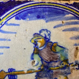 Negen polychrome majolica medaillontegels, Antwerpen of Middelburg, 2e helft 16e eeuw — foto 11