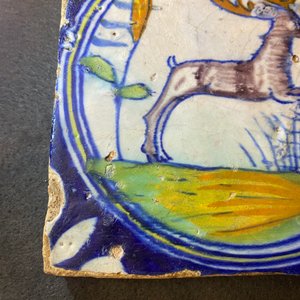Negen polychrome majolica medaillontegels, Antwerpen of Middelburg, 2e helft 16e eeuw — foto 16