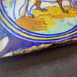 Negen polychrome majolica medaillontegels, Antwerpen of Middelburg, 2e helft 16e eeuw — foto 26