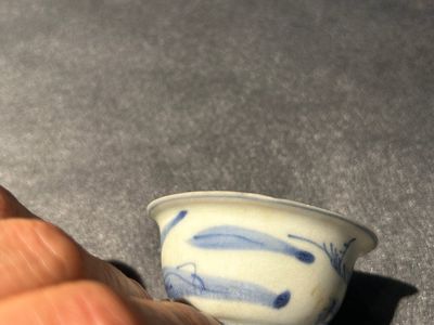 Negen stukken Chinees blauw-wit scheepswrakporselein, Wanli en later — foto 21