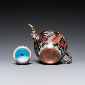 Negen stukken Chinees cloisonné, 19/20e eeuw — foto 13