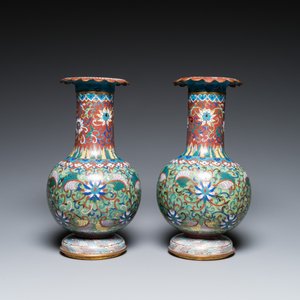 Negen stukken Chinees cloisonné, 19/20e eeuw — foto 14