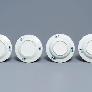 Negen stukken Chinees famille rose porselein met 'Tabaksbladeren' decor, Qianlong — foto 3