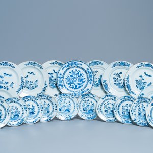 Negentien Chinese blauw-witte borden, Qianlong — foto 10