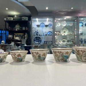 Neuf bols en porcelaine de Chine à décor de paysages, marque de Daoguang, 20ème — photo 15