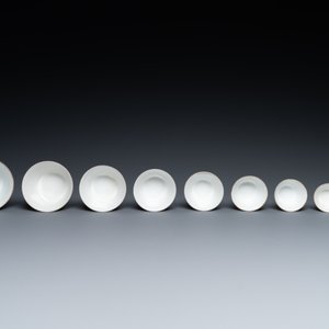 Neuf bols en porcelaine de Chine à décor de paysages, marque de Daoguang, 20ème — photo 8