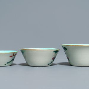 Neuf bols en porcelaine de Chine famille rose, 19ème — photo 3