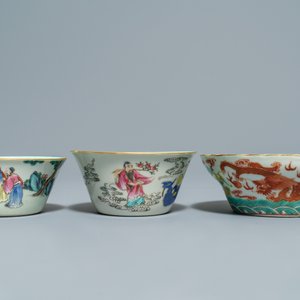 Neuf bols en porcelaine de Chine famille rose, 19ème — photo 5