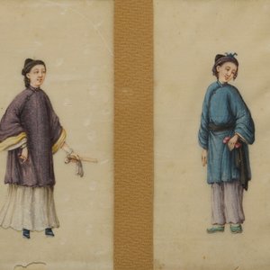 Neuf peintures sur papier de riz, Chine, Canton, 19ème — photo 12