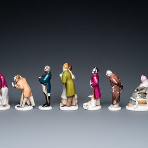 Neuf personnages en porcelaine russe d'après 'Les âmes mortes' et 'L'inspecteur du gouvernement' de Gogol, Lomonosov, 20ème — photo 3