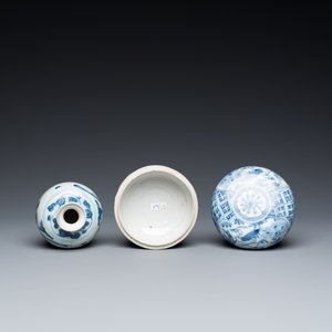 Neuf pièces en porcelaine de Chine en bleu et blanc provenant d'épaves, Wanli et postérieur — photo 8