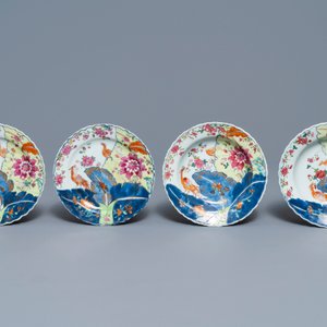 Neuf pièces en porcelaine de Chine famille rose à décor 'Feuille de tabac', Qianlong — photo 2
