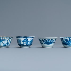 Neuf soucoupes et six tasses en porcelaine de Chine en bleu et blanc et famille rose, Kangxi/Qianlong — photo 4