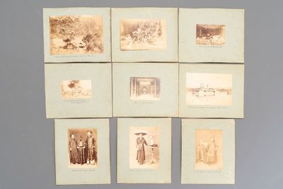 Nine black and white photographs of Vietnam and its people, early 20th C.