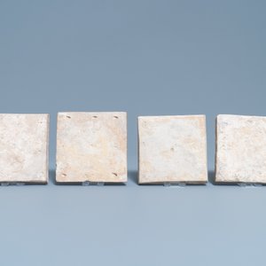 Nine blue, white and manganese Delft style tiles, Montpellier, France, 17th C. — photo 3