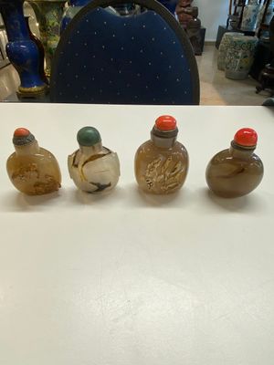 Nine Chinese agate snuff bottles, 19/20th C. — 照片 1