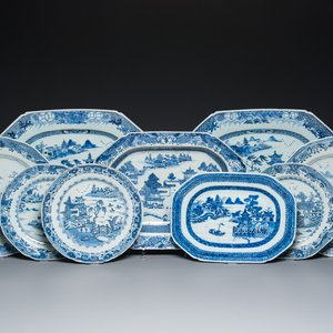 Nine Chinese blue and white dishes, Qianlong — photo 1