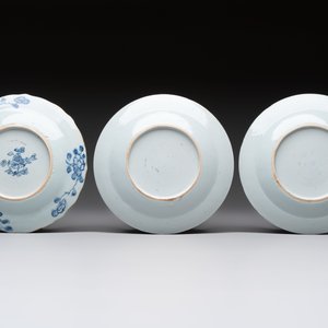 Nine Chinese blue and white plates with figural design, 18th C. — 照片 5