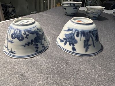 Nine Chinese blue and white shipwreck porcelain wares, Wanli and later — 照片 12