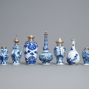 Nine Chinese blue and white silver-mounted vases, Kangxi — photo 5