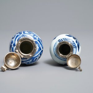 Nine Chinese blue and white silver-mounted vases, Kangxi — photo 10