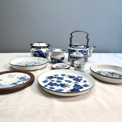 Nine Chinese blue and white wares for the Southeast Asian market, including Bleu de Hue — photo 1