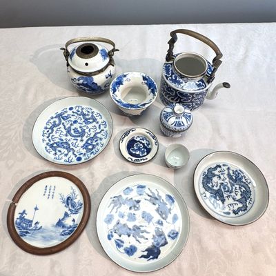Nine Chinese blue and white wares for the Southeast Asian market, including Bleu de Hue — photo 2